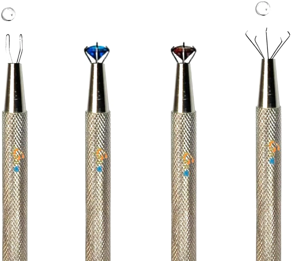 s-l1600 (4) 4 Pieces Holder Pick Up Tool Diamond Gems Craft Tweezers 2,3,4,5 Prong Tweezers - Image 1