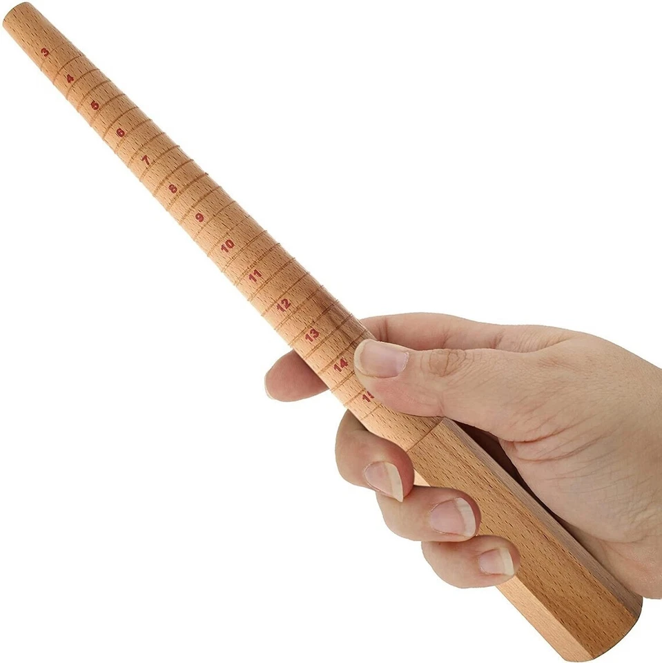 Ring Tool-Wooden Ring Stick Mandrel Graduated Ring Sizer Stick Tool - Image 6
