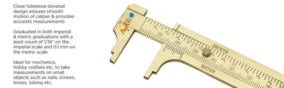 Jewelers Jewelry Measuring Tool 100 mm 4.0" Gauge Vernier Measuring Tool ATSV1.. - Image 2
